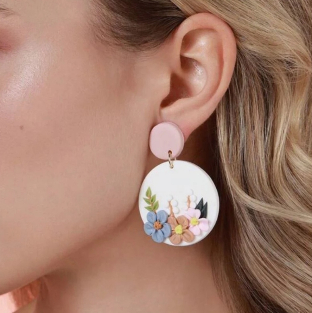 Circular Floral Earrings